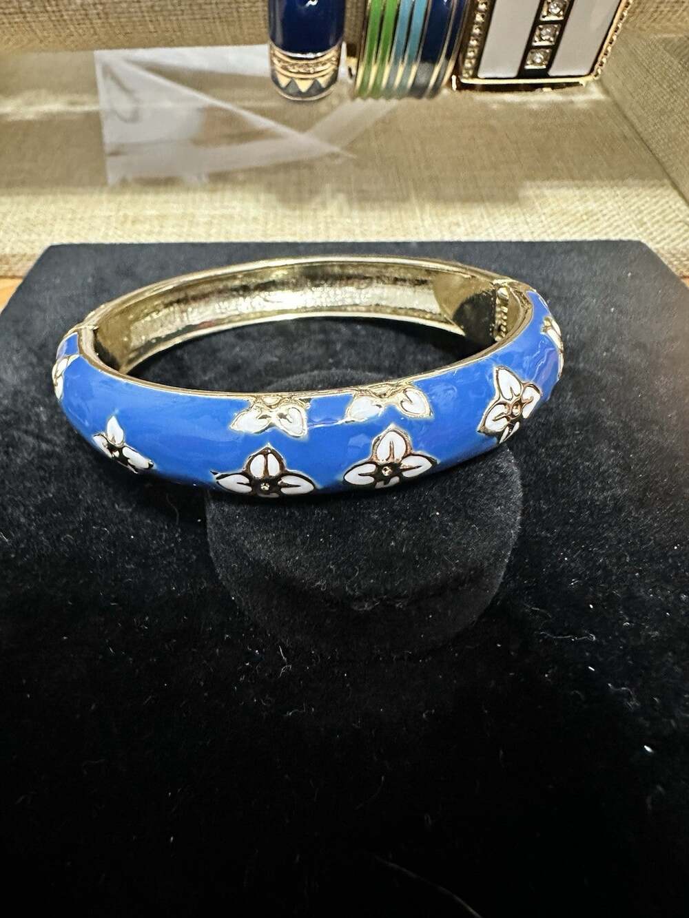 Sequin Nordstrom Multicolor Gold Tone Statement Enamel Bangle Bracelet # 182